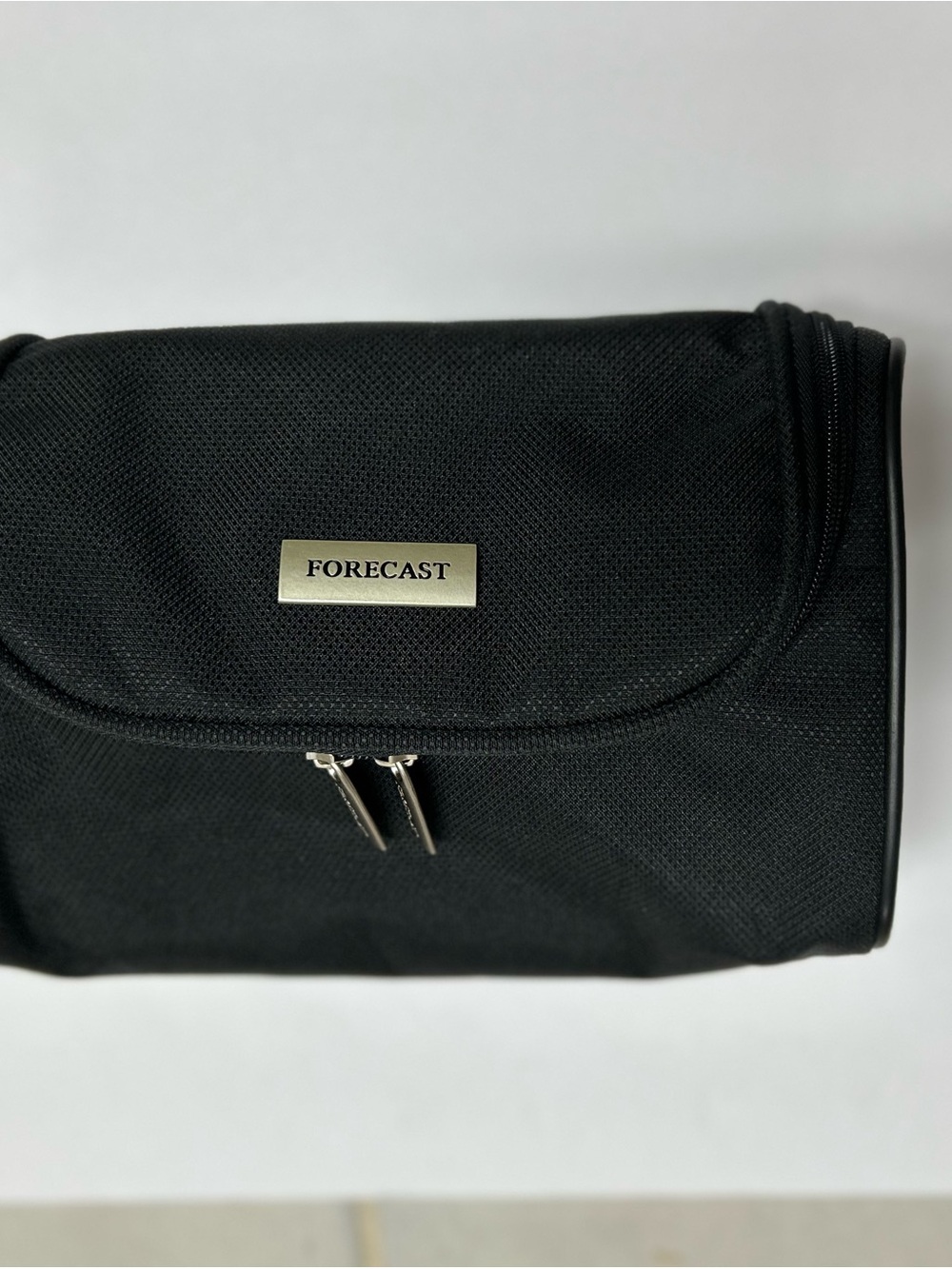 Forcast Men's Black Toiletry Kit with Metal Logo Plate